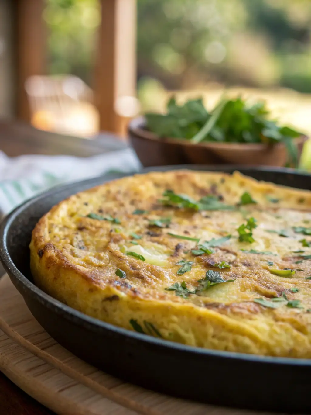 A vibrant image of a slice of Spanish tortilla pintxo, displaying the layers of potato and egg, emphasizing the comforting and familiar taste of this popular tapa at Bar Txutxi.