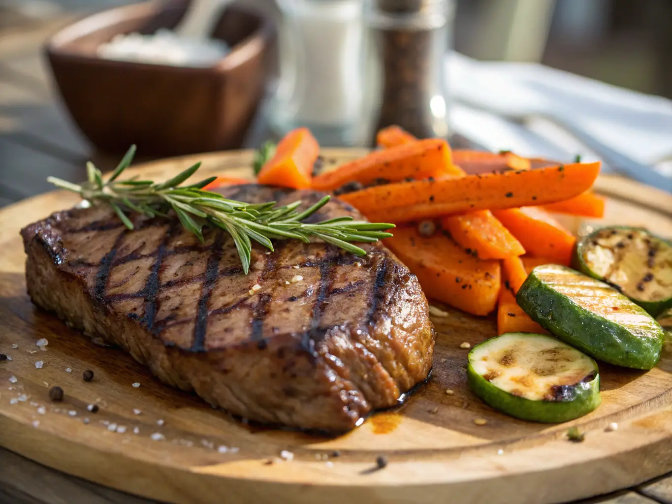 A colorful photo of a 'Meat Lovers' Combination' plate, including grilled steak, chicken skewers, and pork loin, served with roasted vegetables in Bar Txutxi.